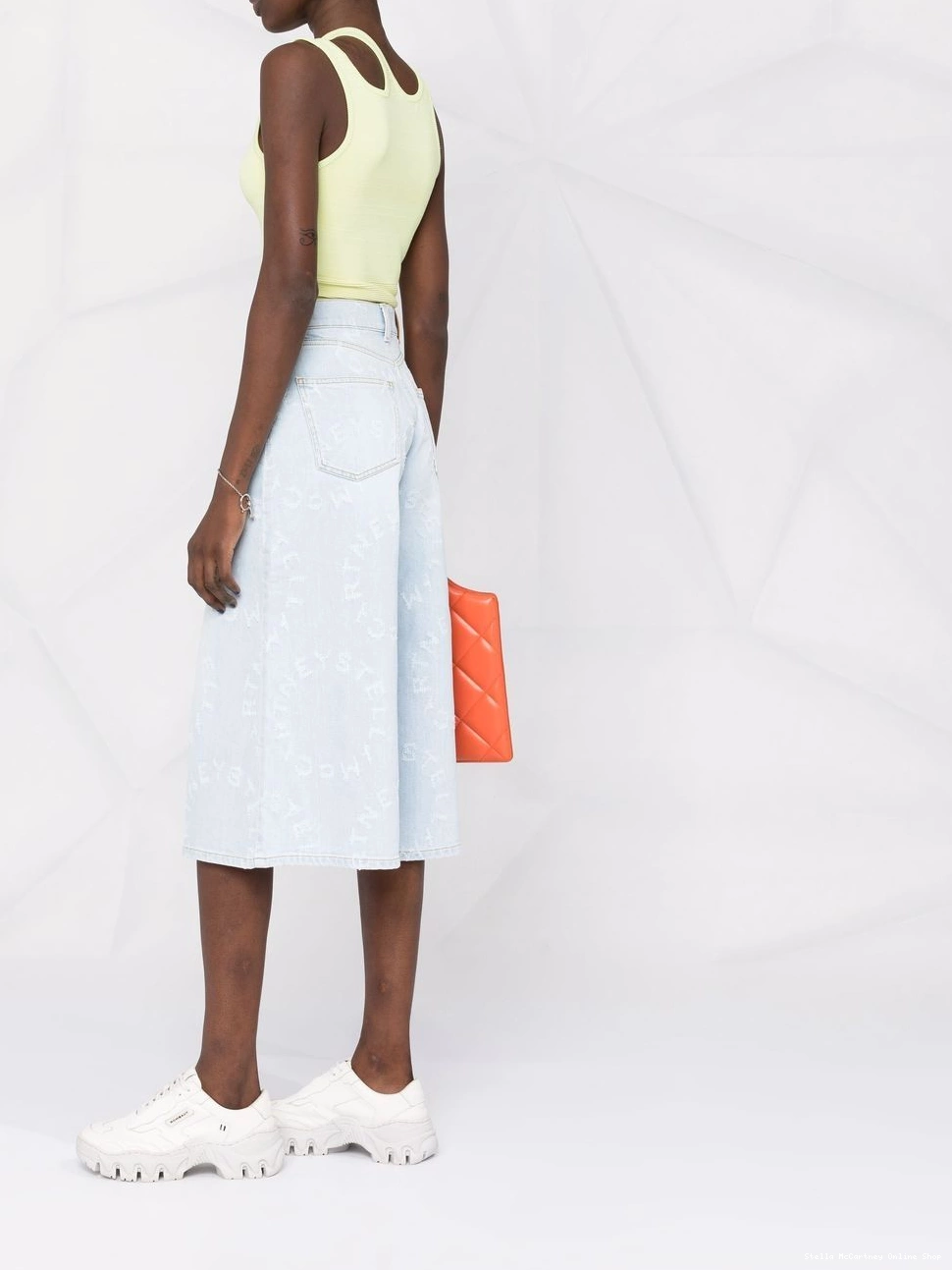 Affordable McCartney Stella Logo distressed culottes Stella Women denim 0819